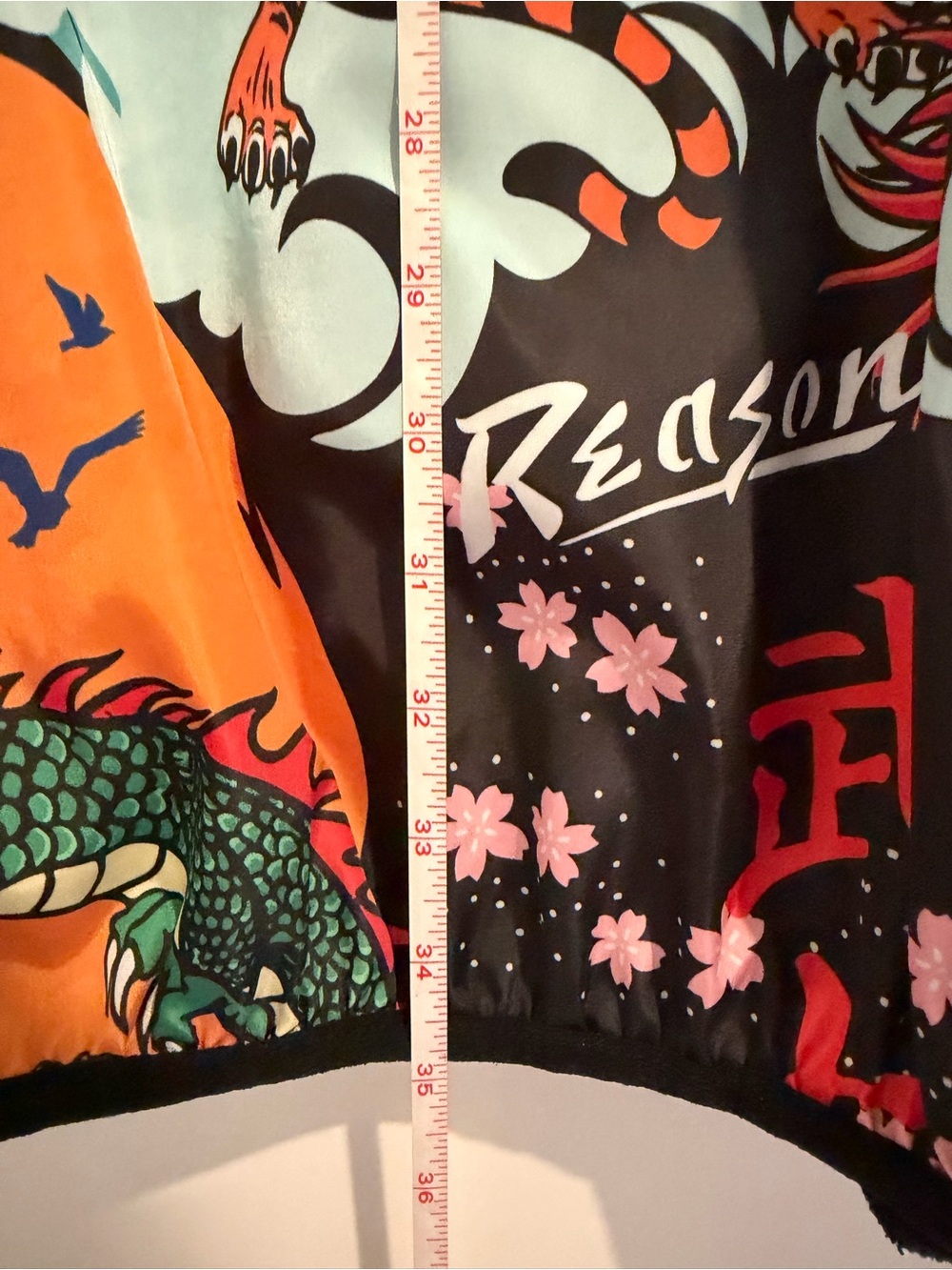Reason Kanji Dragon Half-Zip Funnel Neck Windbreaker size 4XL - Picture 5 of 6